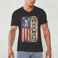 Cheerleader Dad Cheer Dad American US Flag Father Team Men's V-Neck T-Shirt