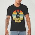 Chorkie Dad Retro Sunset Chihuahua Yorkie Mix Lover Men's V-Neck T-Shirt