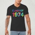 Class Of 1974 School Reunion College Highschool Graduation Men's V-Neck T-Shirt