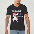 Class Of 2018 Graduation Him Her Unicorn Dabbing Shirt Men's V-Neck T-Shirt