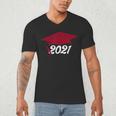 Class Of 2021 Burgundy Regalia Graduation Men's V-Neck T-Shirt