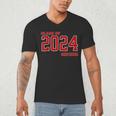 Class Of 2024 Senior Back To School Vintage Graduation Tee Men's V-Neck T-Shirt