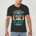 Class Of 2024 Senior Graduation Leveled Up Gamer Class 2024 Men's V-Neck T-Shirt