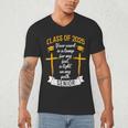 Class Of 2025 Senior Graduation Cross Quote Faith In God Men's V-Neck T-Shirt