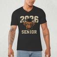 Class Of 2026 Highland Cow Senior Graduation School Pride Men's V-Neck T-Shirt