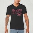Class Of 2026 Pink Coquette Bow Cap Senior 2026 Graduation Men's V-Neck T-Shirt