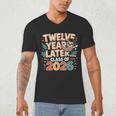 Class Of 2026 Senior Twelve Years Later Sloth Graduation Men's V-Neck T-Shirt