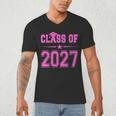 Class Of 2027 Pink Girls Shirt Graduation Men's V-Neck T-Shirt