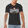 College Masters Degree Graduation Two Degrees Hotter Men's V-Neck T-Shirt