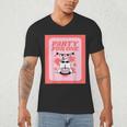 Cool Fun Cute Party Introvert Cat Character Men's V-Neck T-Shirt