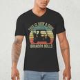 This Is How A Cool Grandpa Rolls Vintage Golf Dad Grandpa Men's V-Neck T-Shirt