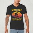 Cool Mountain Biking For Dad Father Biker MTB Bicycle Bike Men's V-Neck T-Shirt