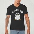 The Coolest Dad Cool Penguin By Dangerous Dad Men's V-Neck T-Shirt