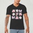 Coquette Bow Book Coffee Valentines Bookish Library Teacher Men's V-Neck T-Shirt