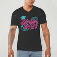 Coquette Pink Bow Senior 2027 Class Of Graduation Men's V-Neck T-Shirt