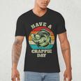 Have A Crappie Day Retro Fishing Sarcastic Dad Men's V-Neck T-Shirt
