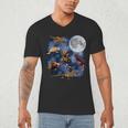 Crested Gecko Moon Retro Reptile Mom Dad Breeder Lover Men's V-Neck T-Shirt