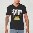 Criminal Justice Degree Graduation Senior Celebration Grad Men's V-Neck T-Shirt