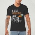 I Like Croissant And Maybe 3 People Baking Introvert Foodie Men's V-Neck T-Shirt I Like Croissant And Maybe 3 People Baking Introvert Foodie Men's V-Neck T-Shirt