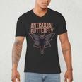 Cryptid Cryptozoology Mothman Introvert -Adults Butterfly Small Crew Neck Classic Fit Short Sleeve Polyester 100 Printed Blended Fabric Men's V-Neck T-Shirt