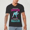 Cute Wrestling Daughter Favorite Wrestler Dad Mom Men's V-Neck T-Shirt