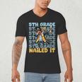Dabbing Graduation Boy 5th Grade Nailed It Class Of 2025 Men's V-Neck T-Shirt