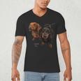 Dachshund Shirt Doxie Mom Dad Love Wiener Dog Puppy Cute Tee Men's V-Neck T-Shirt