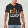 Dad 1st Birthday Cowboy Western Dad Birthday Boy Men's V-Neck T-Shirt