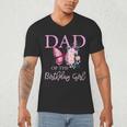 Dad 1st First Birthday Matching Family Butterfly Floral Men's V-Neck T-Shirt