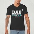 Dad 2 Second Time Dad Dad Of Two Men's V-Neck T-Shirt Dad 2 Second Time Dad Dad Of Two Men's V-Neck T-Shirt