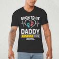 Dad To Be 2026 Loading Dad Est 2026 Promoted To Daddy Men's V-Neck T-Shirt