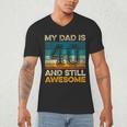 My Dad Is 40 And Still Awesome 40th Birthday Vintage Retro Men's V-Neck T-Shirt
