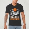 Dad Of The Baller Birthday Boy Basketball Themed Party Men's V-Neck T-Shirt Dad Of The Baller Birthday Boy Basketball Themed Party Men's V-Neck T-Shirt