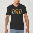 Dad Of The Birthday Boy Building Blocks Bricks Builder Men's V-Neck T-Shirt