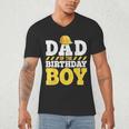 Dad Of The Birthday Boy Construction Birthday Party Hat Men Men's V-Neck T-Shirt