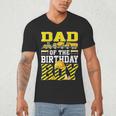 Dad Of The Birthday Boy Construction Truck Men's V-Neck T-Shirt