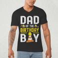 Dad Of The Birthday Boy Construction Worker Bday Men's V-Neck T-Shirt