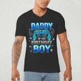 Dad Of The Birthday Boy Cool Gamer Video Game Birthday Men's V-Neck T-Shirt