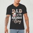 Dad Of The Birthday Boy Cow Farm 1St Birthday Boy Men's V-Neck T-Shirt
