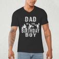 Dad Of The Birthday Boy Dirt Bike B-Day Party Men's V-Neck T-Shirt