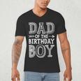 Dad Of The Birthday Boy Father Papa Family Matching Men's V-Neck T-Shirt