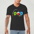 Dad Of The Birthday Boy Birthday Fishing Family Men's V-Neck T-Shirt
