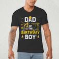 Dad Of The Birthday Boy Matching Construction Crew B-Day Men's V-Neck T-Shirt Dad Of The Birthday Boy Matching Construction Crew B-Day Men's V-Neck T-Shirt