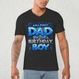 Dad Of The Birthday Boy Matching Family Father Men's V-Neck T-Shirt