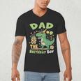 Dad Of The Birthday BoyRex Dinosaur Family Party Men's V-Neck T-Shirt