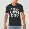Dad Of The Birthday Boy Two Cool 2nd Bday Father Papa Daddy Men's V-Neck T-Shirt