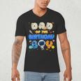 Dad Of The Birthday Boy Two The Moon Space Family Matching Men's V-Neck T-Shirt