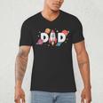Dad Of The Birthday Boys Space Astronaut 1st Birthday Family Men's V-Neck T-Shirt