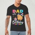 Dad Of The Birthday Capybara Girl Bday Party Family Men's V-Neck T-Shirt