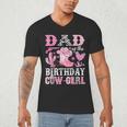 Dad Of The Birthday Cow-Girl Rodeo Cowgirl Bday Men's V-Neck T-Shirt